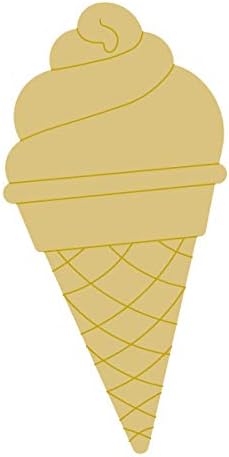 Дизајн На Конус за сладолед По Линии Исечено Недовршено Дрво Летно Боење Закачалка За Врата Мдф Форма Платно Стил 3