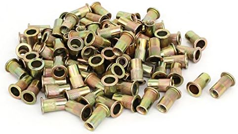 Aexit M6x18mm метални ореви цинк обложени директно згрчени навртки навртки вметнете бронзени навртки за навртки Тон 130 парчиња