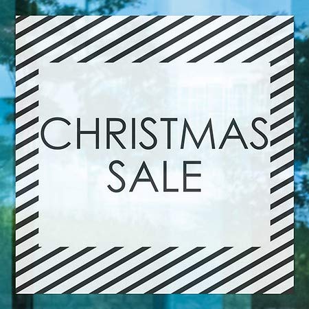 CGSignLab | „Божиќна продажба -Стрип бело“ прозорец за прицврстување | 5 x5