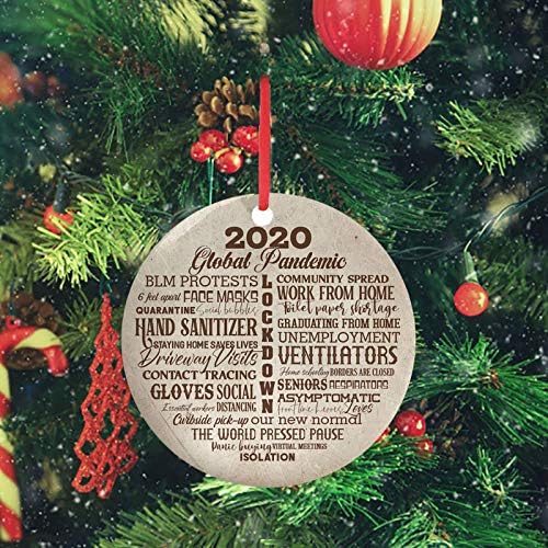 2020 Божиќ украсен украс, украси за новогодишни елки, украси за мир и среќа, подарок за креативни пријатели
