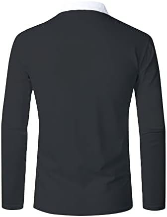 Поло кошули за мажи кои одговараат на модата со машка маица со долги ракави со двојна боја кошули со две бои