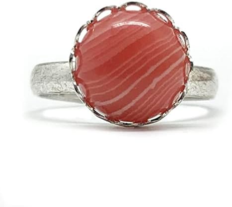 Ttndstore Природен камен отворен прстен за жени 10 мм црвен агат pnk кристален опал класичен прстени за дама свадба за девојчиња прилагодливи