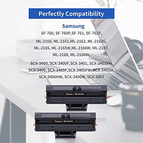 Замена на кертриџот за компатибилен тонер за миро за Samsung MLT-D101S MLTD101S 2 црно, користете на Samsung SCX-3405W ML-2165W