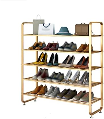 Rack Tomyeus чевли решетката за чевли со 5 нивоа, цврсти метални решетки за складирање на чевли, голем капацитет, заштеда на