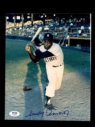Sandy Amoros PSA DNA потпиша 8x10 Photo Tigers Autograph - Autographed MLB фотографии