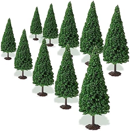 Модел кедар дрвја 12 парчиња пејзаж за пејзаж Пејзаж бор, минијатурна диорама дрвја мешан модел за градење на архитектура на патишта