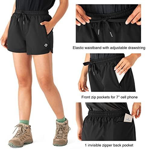 Shortsенски шорцеви за водење на атлетски атлетски шорцеви со атлетски шорцеви со поштенски џебови Брзо суво истегнување шорцеви