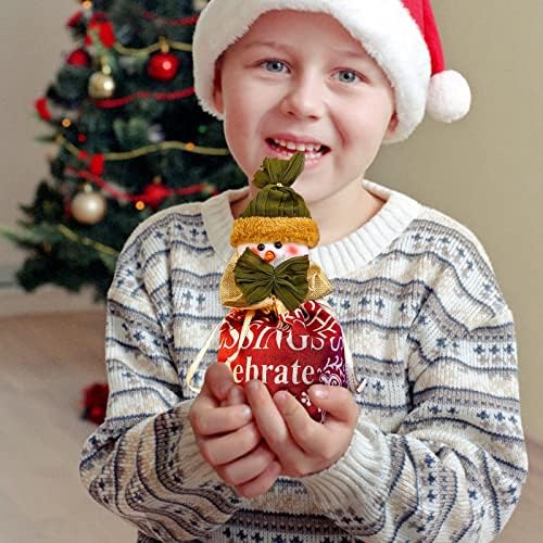 Иибвж Божиќна Декорација Торба За Подароци Божиќна Торба За Бонбони Со Врвка Ткаенина За Повеќекратна Употреба Божиќни Чанти Нараквици