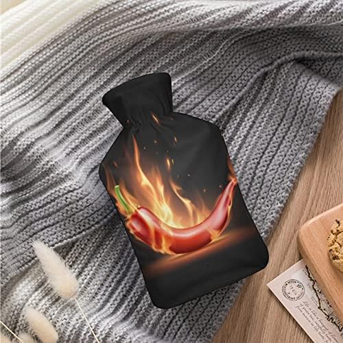 Реалистична топла црвена пиперка во пламен шише со топла вода 1000ml симпатична мека вода-вбризгување торба за рака за топло рачни нозе