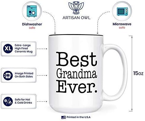 Најдобра баба дедо некогаш црна влечење 15oz Делукс со двострана чај чаши за кафе