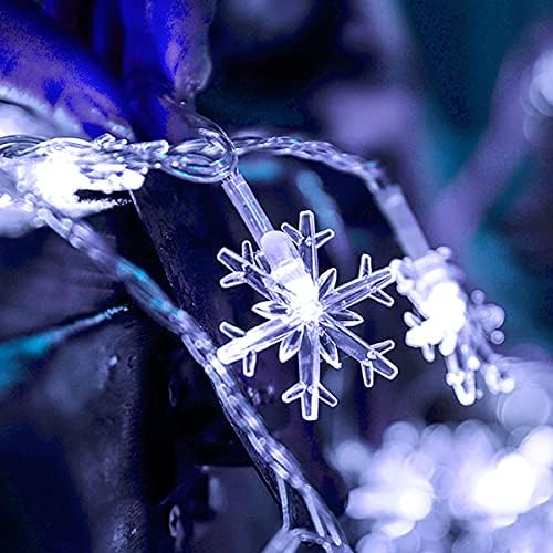 Youbet Божиќна снегулка жица светла-16.5ft 50 самовила светла-вода во вода батерија кутија-2СТРУГИ/кутија, 8 режими топло бело осветлување
