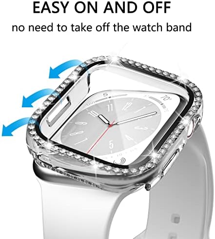 Nxtudy Случај За Apple Watch SE 2022 Серија 6 5 4 SE 2019 со Заштитник На Екранот, 2 Пакет Хард КОМПЈУТЕР Блинг Браник Сјајна Кристална Дијамантска Покривка За Rhinestone За Iwatch 40mm Додато?