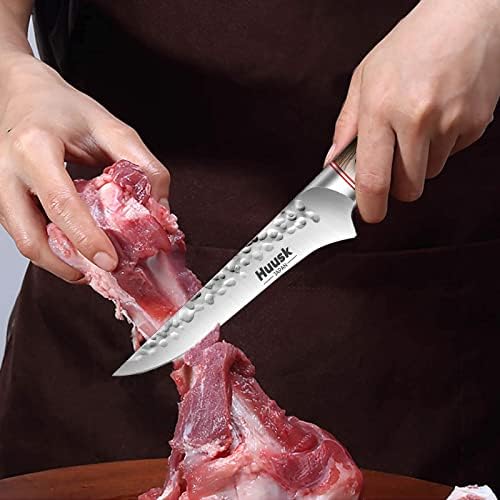 Хуск Јапонски Нож Професионален Кујнски Нож Нож За Месо Накири Нож И Нож За Коски Комплет Со Handономска Рачка Од Пакавуд И Кутија За
