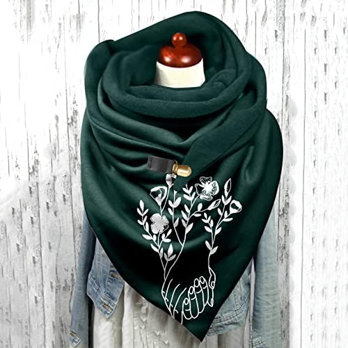 Божиќни марами за жени жени пердуви гроздобер печатење бохо шал шалови обвивки зимски топло кратко боемско свилено обвивка