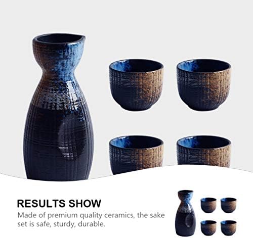 Хемотон чаши за кафе сет 1 сет Исклучителна јапонска стил керамика саке за садови ретро сакеј чаши чаши за пиење чаши чаши за вино за домашни