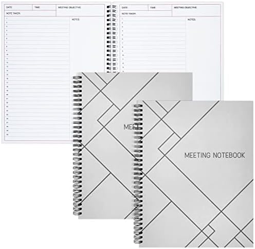 Juvale 2 пакувања со состаноци за состаноци за работна организација, канцелариски и дневни белешки, 80 листови, спирален врзан планер