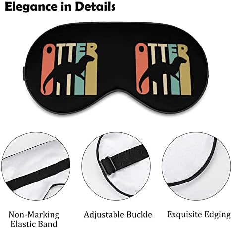 Гроздобер стил Отер печатена маска за очи за очи мек заслепено око со прилагодлива лента ноќ за очила за очила за мажи за мажи жени