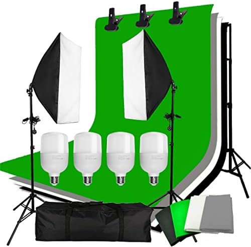 XIULAIQ 4PCS 25W LED Фото Студио Софтбокс Мека Кутија Осветлување Позадина 2x2m Позадина Поддршка Штанд Комплет За Видео Снимање