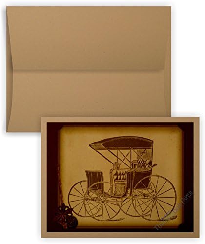 5x7 празни картички со коверти А -7 - Браун Крафт влакна - 75 комплети - пакет за појавување - покани, поздрав, благодарам, белешки,