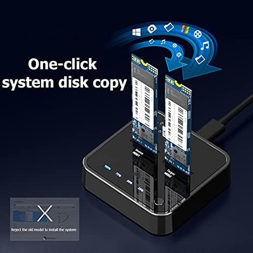 TJLSS USB 3.1 Тип C До M. 2 Двојна Залив Надворешен Хард Диск Докинг Станица Со Офлајн Клон За M2 SSD Поддржува 2tb HDD Носителот