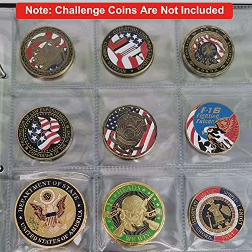 Предизвик Монета Дисплеј Албум 120 Џебови Прикажи Складирање Книга За Големи Воени Монети, Медали, Токени, Марки, Медалјони, Значки