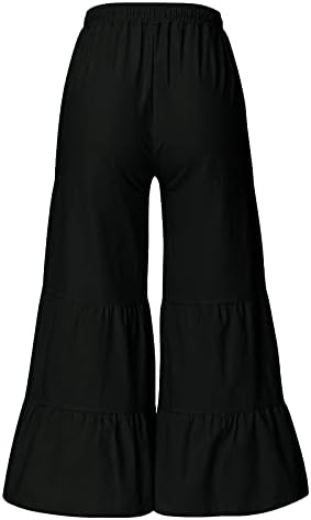 Енху тинејџерски девојки Обични панталони за јуниори постелнина лабава вклопена светлина на ногата обична подигање есен летен облека трендовски А2
