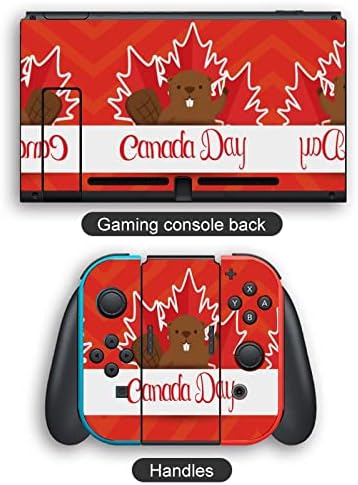 Налепници за декорации со знаме на лисја од земја и канада ја покриваат заштитната плоча на кожата за Nintendo Switch