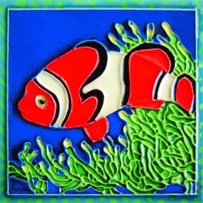 Тропска Риба IIIIII - Немо Риба - Декоративна Керамичка Уметничка Плочка-4 x4 En Vogue