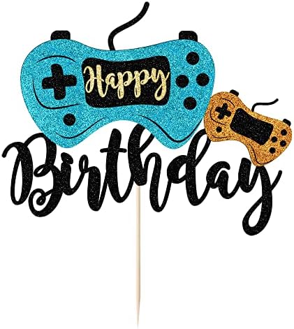 Видео игра торта Топер сјај контролор на игри Среќен роденден торта Топер игри со теми за роденденска забава што е можно за забава за