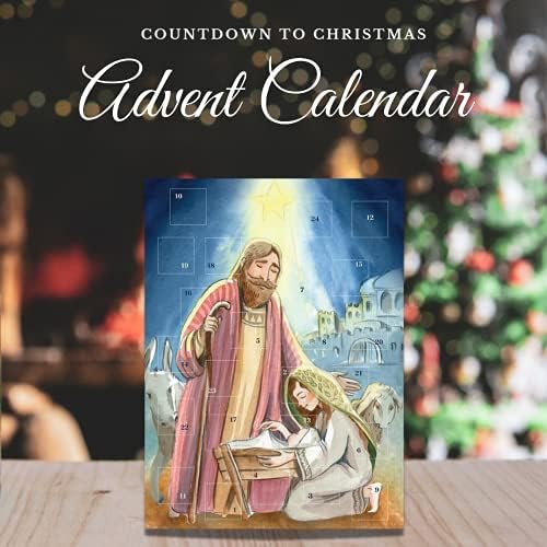Одбројување До Божиќ 2023 Календар За Доаѓање На Рождеството со 24 Врати Со Јазичиња За Влечење Откривајќи Приказни За Месијата, Едукативна
