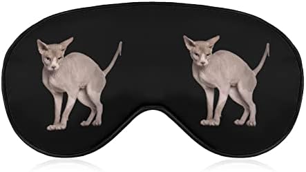 Без влакна Сфинкс мачка смешна спиење маска за очи мек заслепено око со прилагодлива лента за ноќни очила за мажи жени