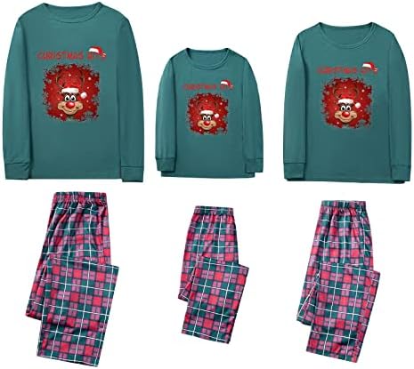 Семејни пижами 4 сет совпаѓаат Семејни пижами сетови за Божиќни снежни семејства Божиќни пижами поставени со куче