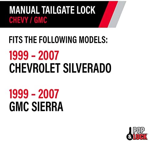 Поп &засилувач; Заклучување-Рачно Заклучување На Задната Врата За Шеви Силверадо И ГМЦ Сиера, Одговара На Моделите Од 1999 до 2007 Година
