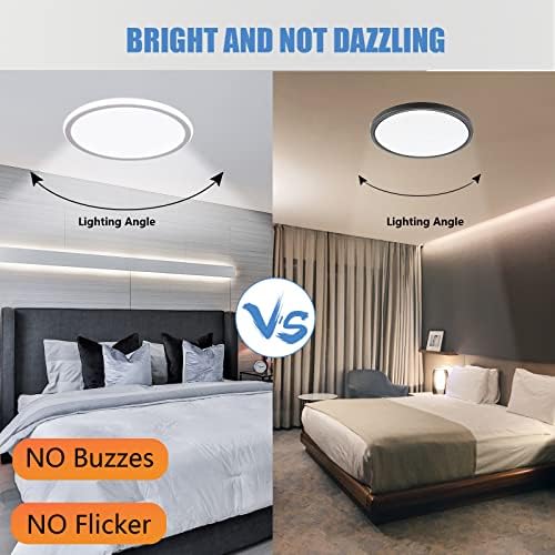 Лигин Флеш монтирање LED тавански тела за светло, 12 инчи 24W бела тркалезна таванска ламба за спална соба, дневна соба, кујна, ходник,
