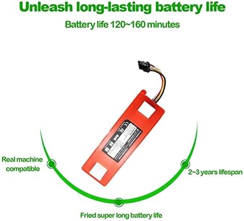 Оксекс 14.4V ли-јонска батерија, 14.4V 5.2AH/6,5AH роботска батерија за замена на вакуум, за роботски вакуум S55 S60 S65 S51 S51 S5 MAX