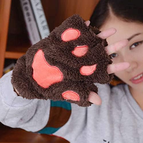 Women'sенски зимски половина прсти плетени ракавици без прсти топли ракавици со палецот на палецот, плетени нараквици за текст