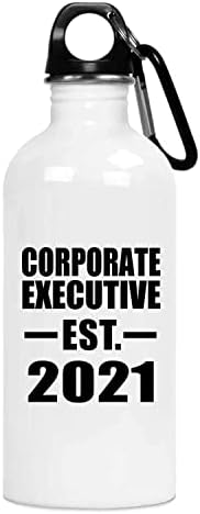 DesignSify Corporate извршен воспоставен EST. 2021 година, 20oz шише со вода од не'рѓосувачки челик изолиран Тумблер, подароци за роденденски