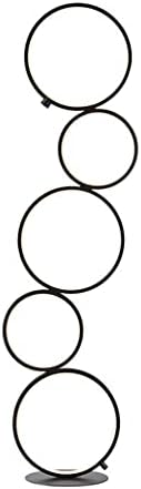 SMLJLQ нордиски минималистичка стоечка ламба геометриска уметничка прстенест ламби 3 нивоа затемнети допир прекинувач црно бело
