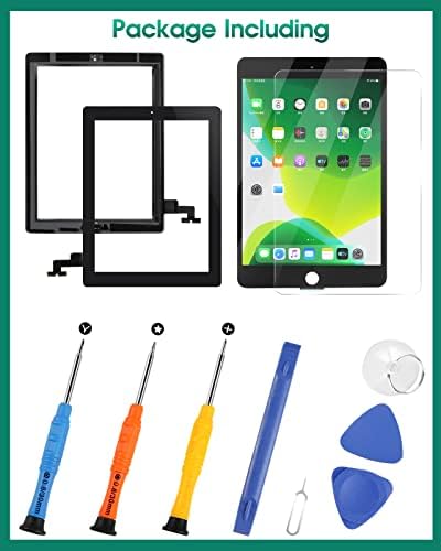 СРЈТЕК За iPad 2 Замена На Екран На Допир А1397 А1395 А1396 Делови За Дигитализатор На Допир На Допир, Со Копче За Дома + Држач