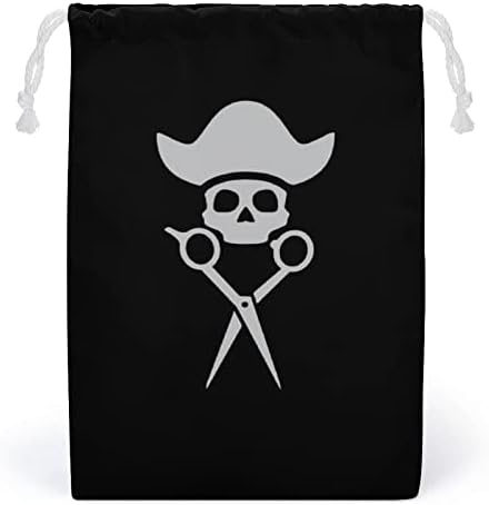 Череп Бербер Ножици Платно Чанта За Складирање Торба За Влечење За Повеќекратна Употреба Торбичка Торбичка Торба За Намирници За