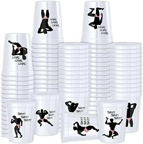 Лалиса 24 парчиња смешни пластични чаши 16oz шут стакло Непослушен забавен партист за еднократна употреба пластични чаши, ладни чаши за пиење невестински