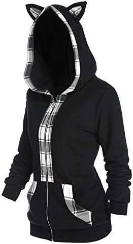 Женска готска качулка јакна панк патент со качулка, пулвер, печатење на надворешна облека, култура на култура y2k е-девојка џемпер