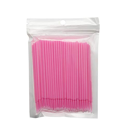 200 парчиња розови микро четки за еднократна употреба Апликатор маскара брадавици за свиткана четка за четка за продолжување на трепките