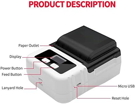 Поддршка за печатач за термички печатач TWDYC, со ширина на хартија од 20-50мм, повеќекратна употреба на јазик за печатење со апликација со апликација