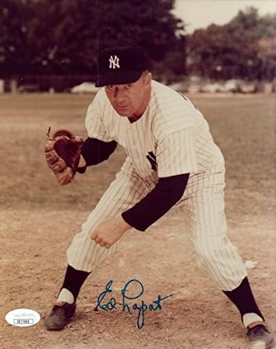 Ед Лопат Newујорк Јанкис потпиша автограмирана фотографија JSA COA 8x10 - Автограмирани фотографии од MLB