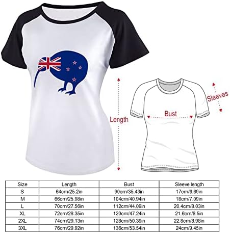 Нов Зеланд Киви Птица за кратки ракави за бејзбол графичка графичка маица Раглан летен врвен памук