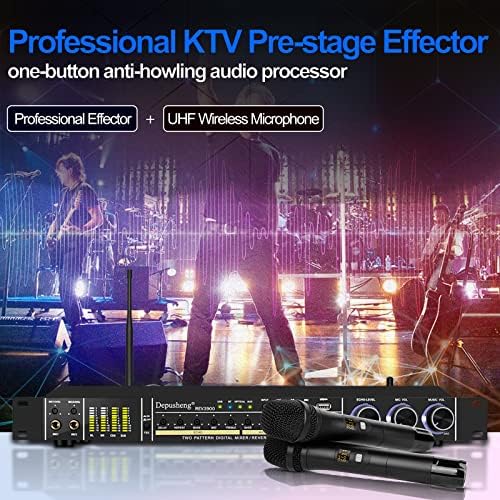 Depusheng Rev3900 Professional KTV Pre-Effector домаќинството Reverberator Karaoke Anti-Howling Audio процесор USB Bluetooth уред