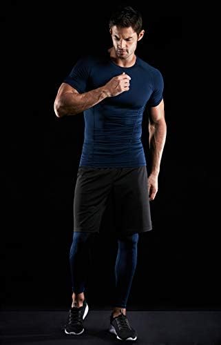 Атлио 1 или 3 пакувања Машки ладни кошули за компресија со кратки ракави, врвови за маици со спортски базели, кошула за атлетски тренинзи