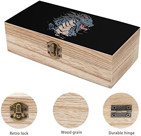 Dragon Head Gead Wood Storage Desktop Мали декоративни организаторски кутии за накит со капак
