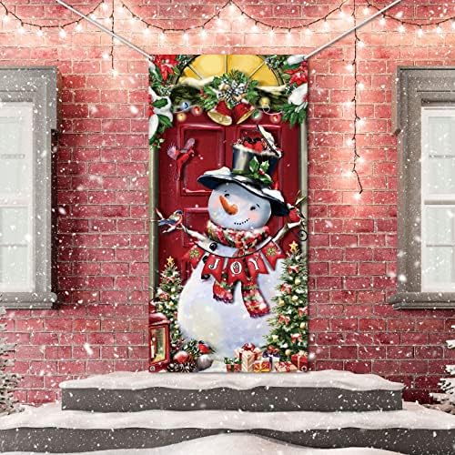 Божиќни снежни врати врата украси Божиќна влезна врата Банер позадина Божиќна забава Фотографија Позадина на одмор врата врата врата на отворено